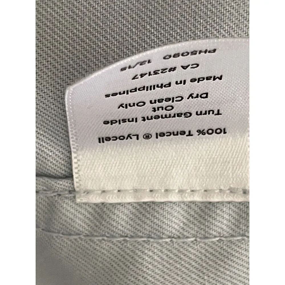 Talbots XL Twill Jacket Full‎ Zip Cinch Waist Baby Blue